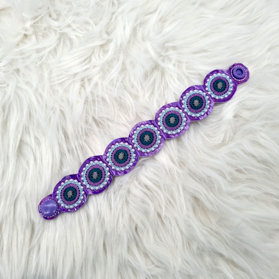 Preview: Armband in lila/grün, 19cm lang